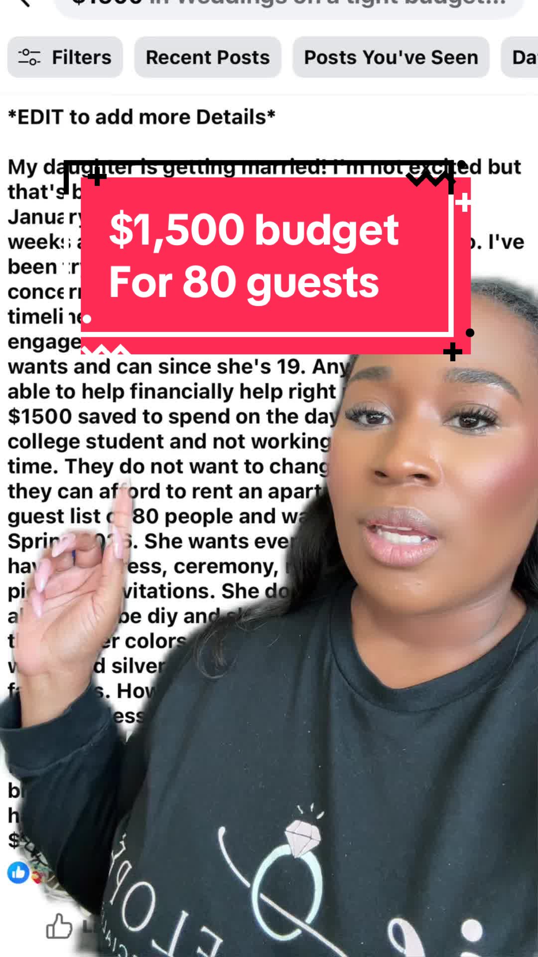 Let's plan this 80 person wedding for $1,500