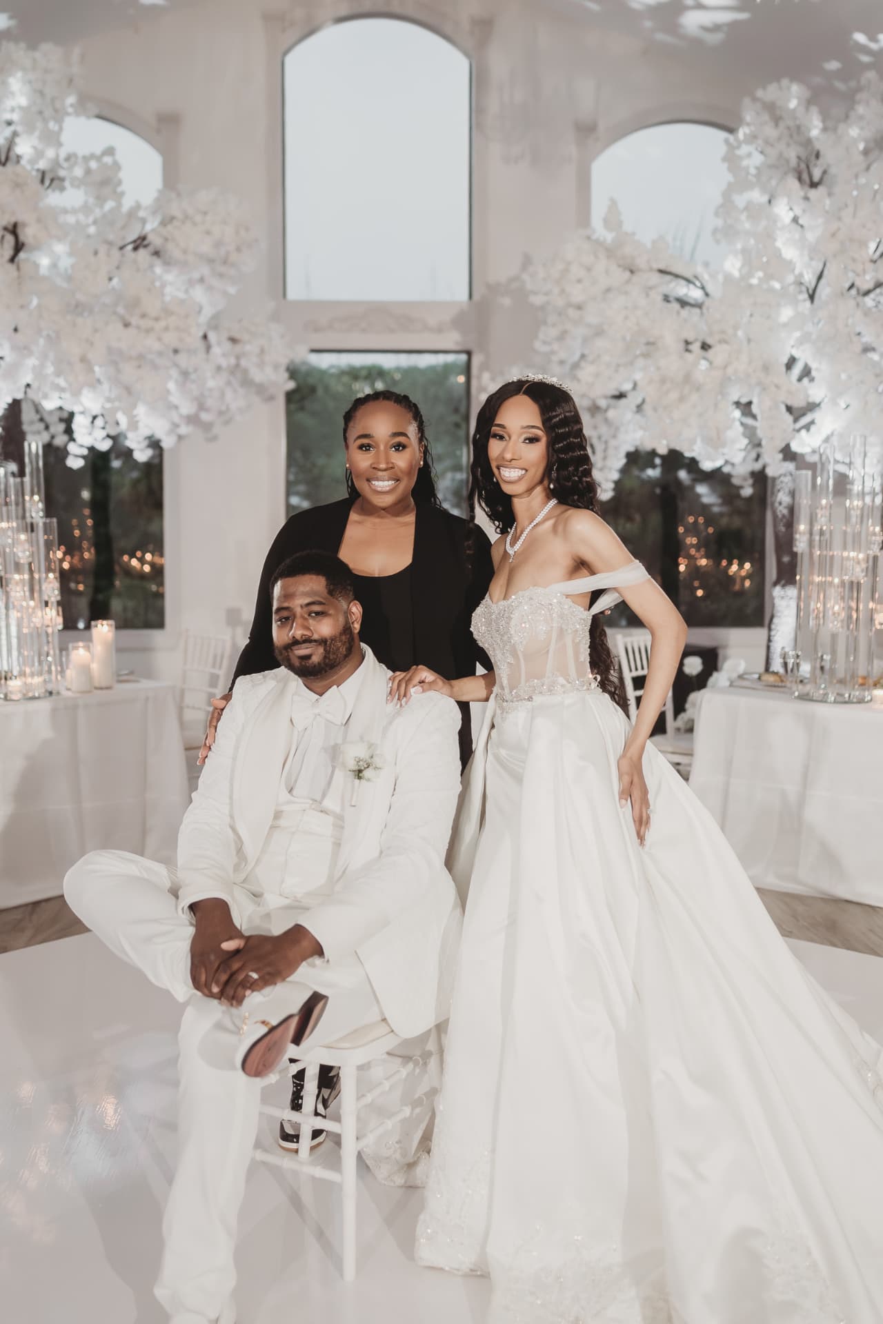Jennifer Allen with a couple on their wedding day